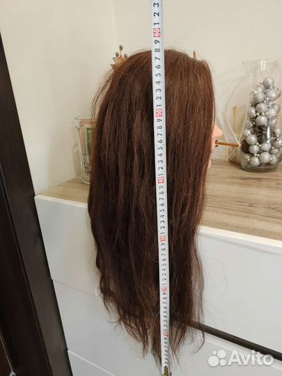 Голова манекен с натуральными волосами/болванка