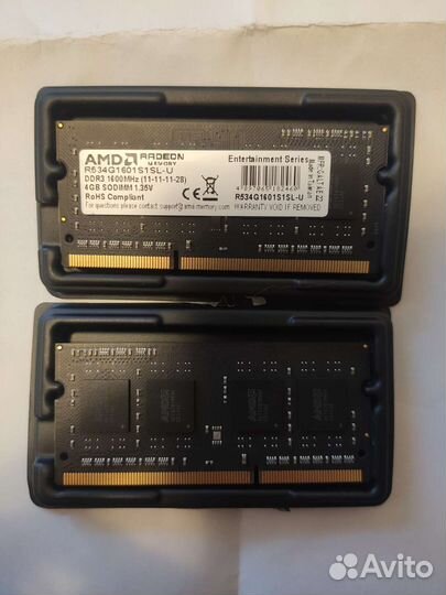 Память для ноутбука AMD ddr3 so-dimm 4gb