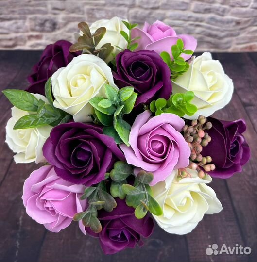 Букет из мыльных роз
