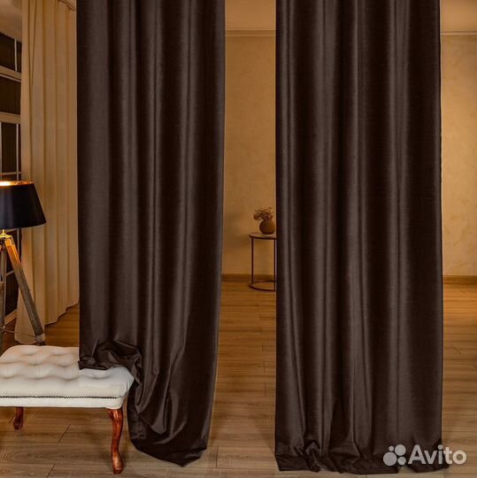 Комплект штор бархат Богема Шоколад