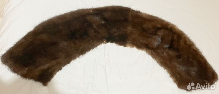 Норковый воротник темно-коричневый