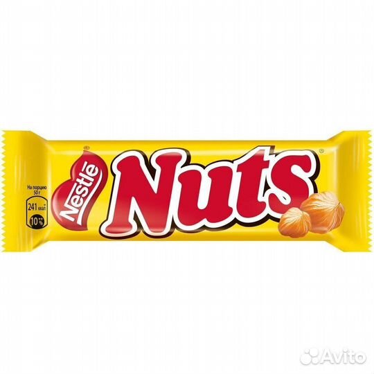 Шоколадный батончик Nuts 50г Nestle
