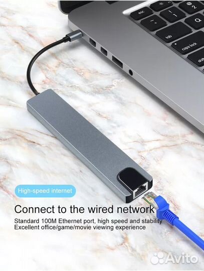 USB Хаб Концентратор 8 в 1. Картридер Type C.Новый