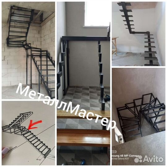 Лестница на металлокаркасе