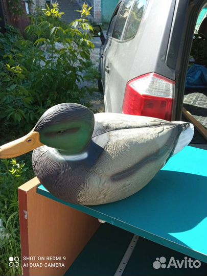 Садовые фигуры из полистоуна, утка водоплавающая