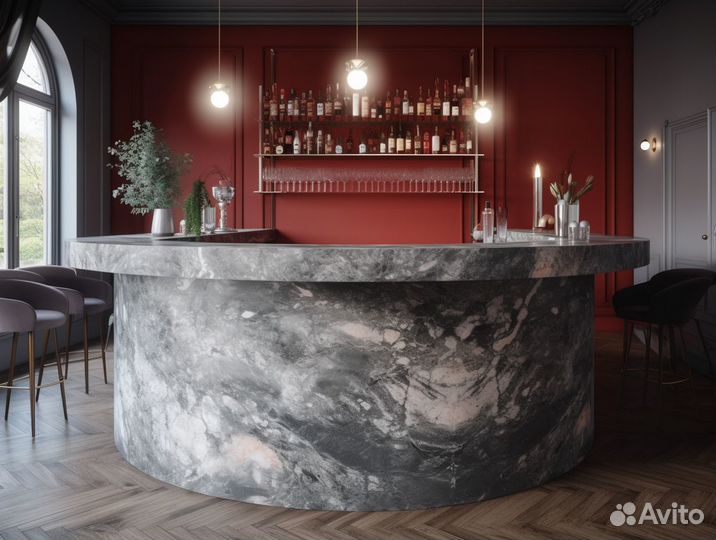 Стойка Ресепшен из искусственного камня цена м²