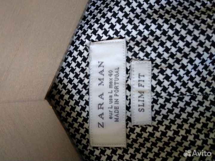 Мужская рубашка классическая в клетку р50 L zara