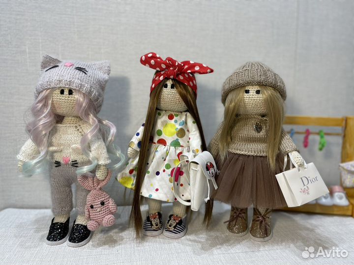 Интерьерная вязаная кукла