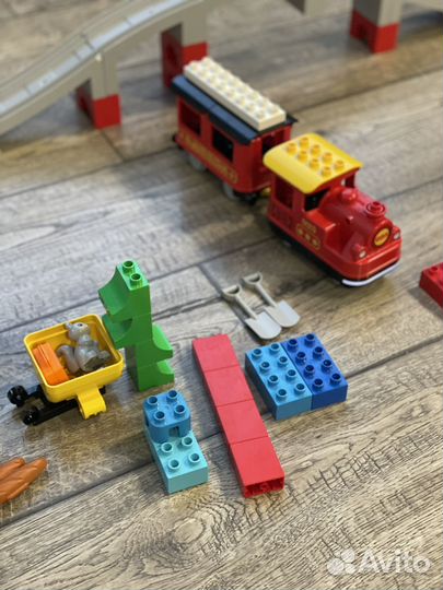 Поезд Лего дупло железная дорога+мост