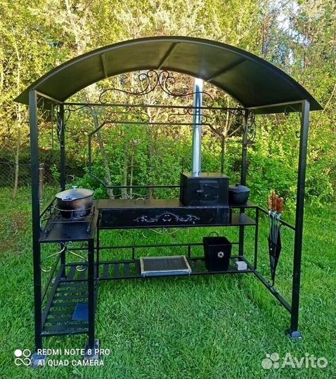 Мангал с печкой под казан