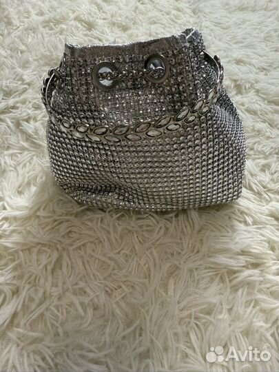 Сумка мешок маленькая со стразами