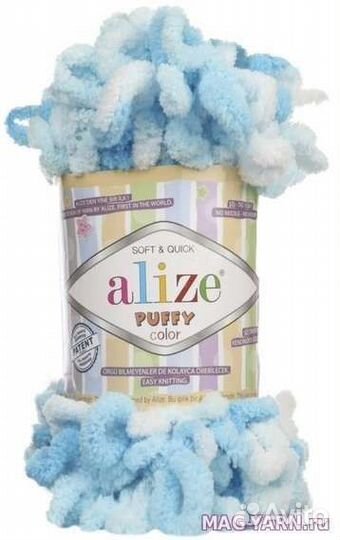 Пряжа плюшевая Пуффи колор