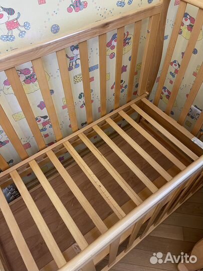 Комплект кроватка + комод пеленальный массив бука