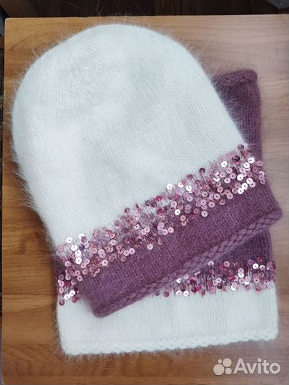 Комплект шапка и снуд женский