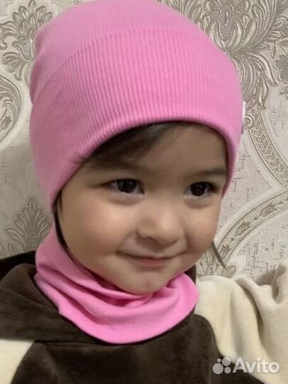 Комплект шапка, шарф снуд детская