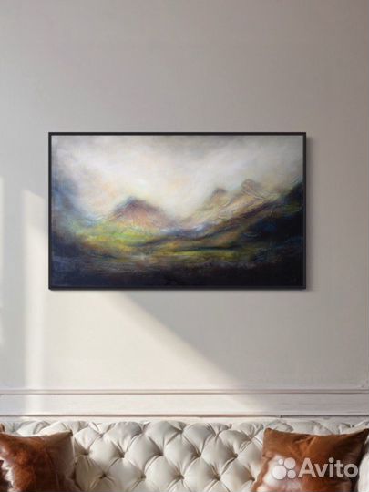 Большая картина маслом - горный пейзаж