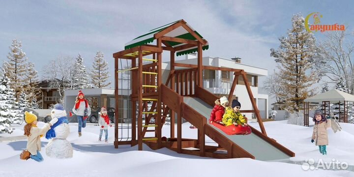 Детские площадки Савушка 4 сезона Мастер 5 Махагон