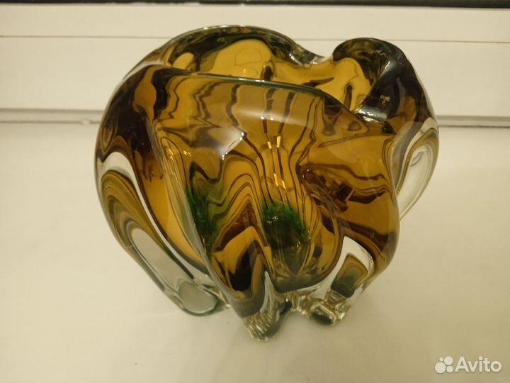 Пепельница, ваза, цветное стекло