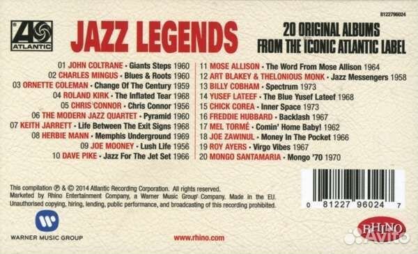 Jazz Sampler - Atlantic Jazz Legends (20 CD)