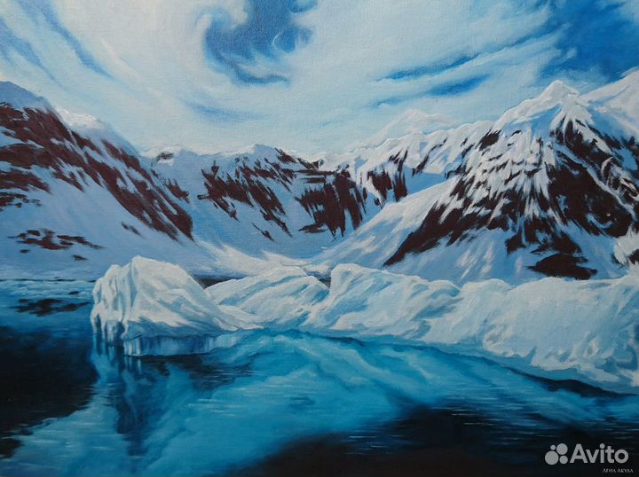 Картина горы, масло