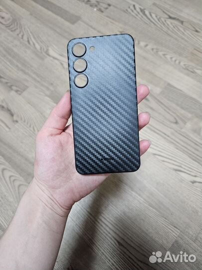 Чехол накладка для Samsung S23 под карбон