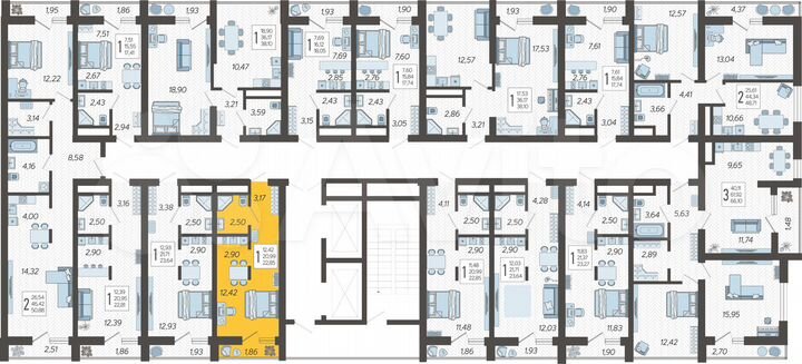 Квартира-студия, 22,9 м², 4/19 эт.