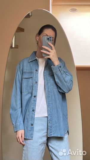 Джинсовая рубашка massimo dutti