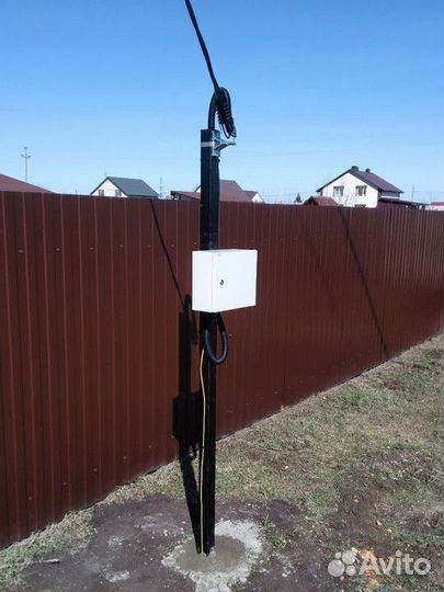 Монтаж вводов. Установка трубостоек до 6м. и щитов