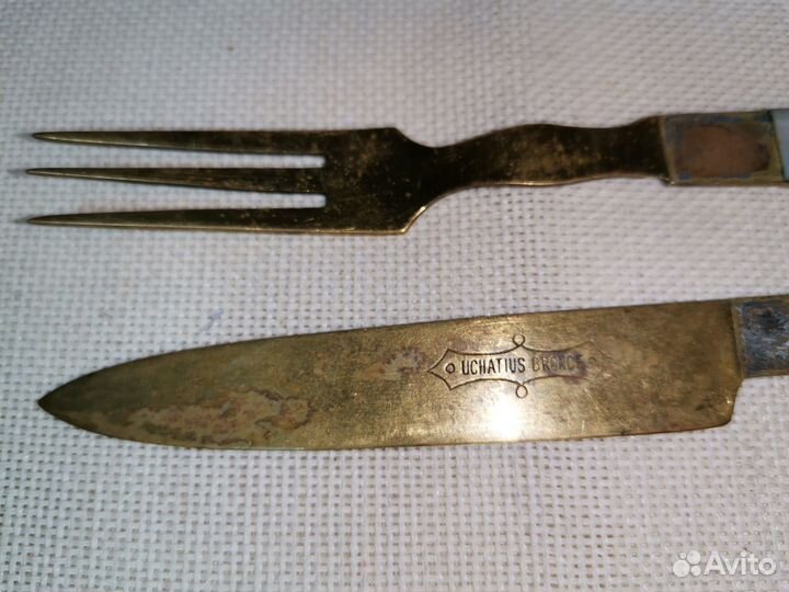 Антикварные вилки, ножи. Uchatius bronce, Германия