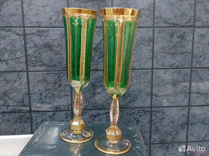 Фужеры цветной хрусталь германия