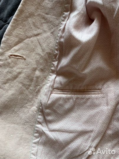 Нежно розовый льняной пиджак, размер S