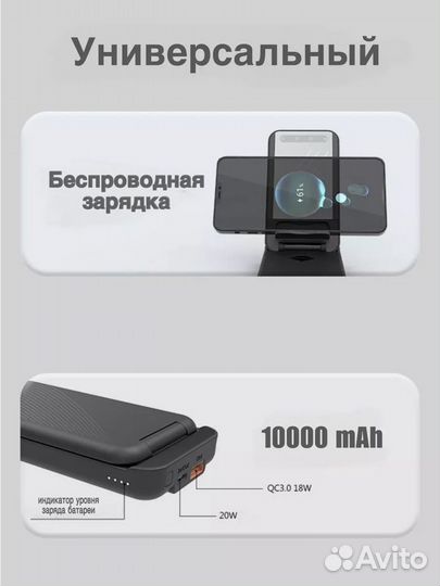 Повербанк,повербанк 10000 mAh внешний аккумулятор