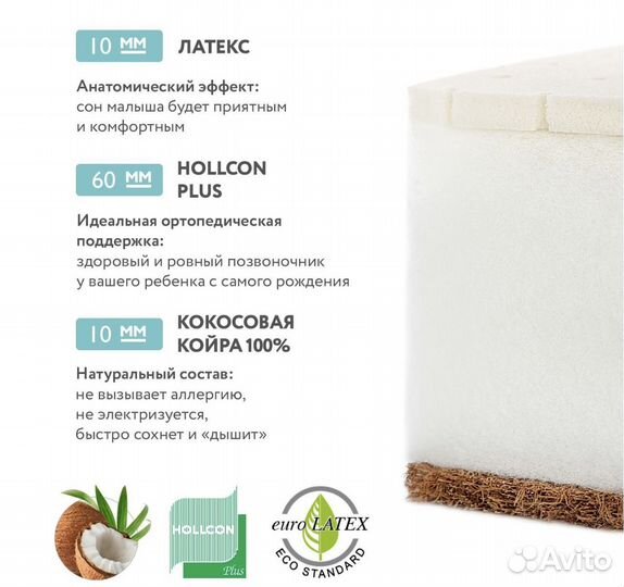 Матрас plitex 120/60