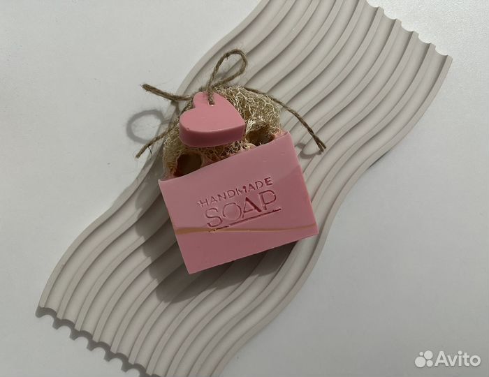Мыло скраб с люфой ручной работы