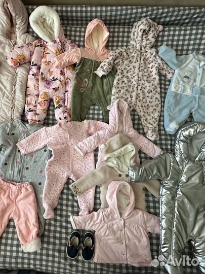 Комбинезоны, куртки, штаны, шапки весна 68-74