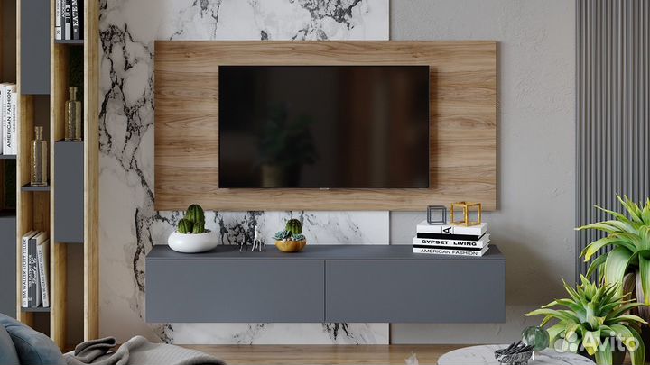 Модульная гостиная «Порто» Яблоня Беллуно, Графит