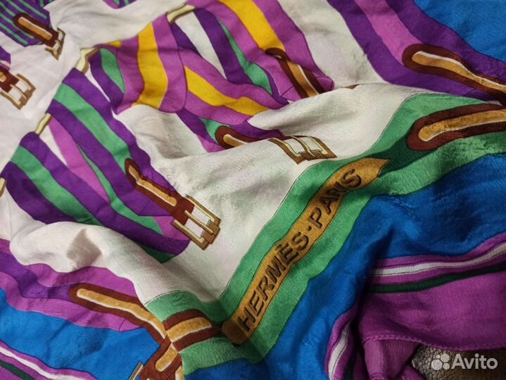 Палантин креповый шелковый hermes италия