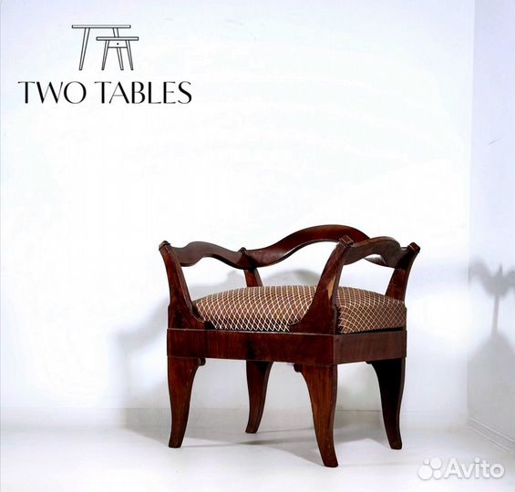 Антикварный пуфик / банкетка (19 век)