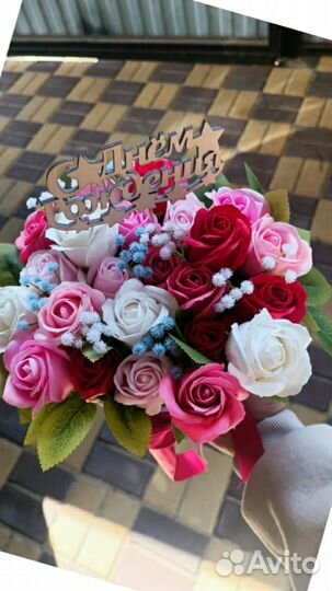 Букет из мыльных роз