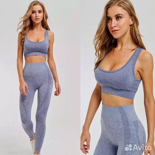 Бесшовный костюм для фитнеса 42