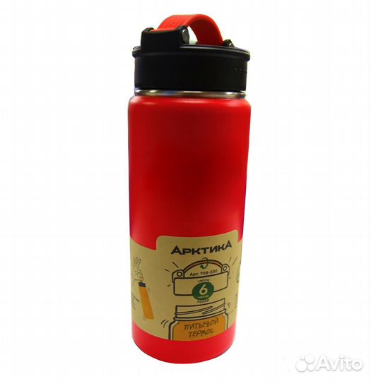 Термос питьевой вакуумный Арктика 530 мл, красный