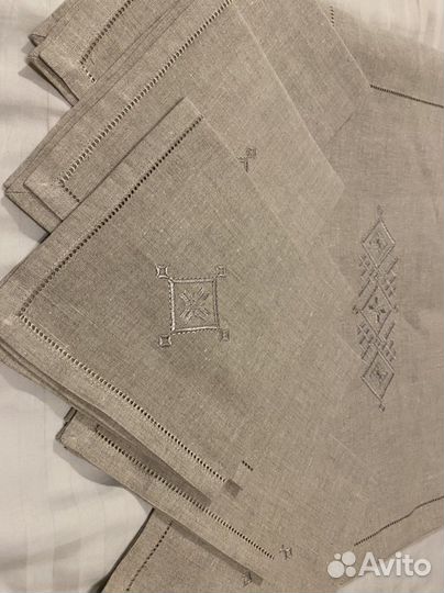 Столовый набор лен с вышивкой новый