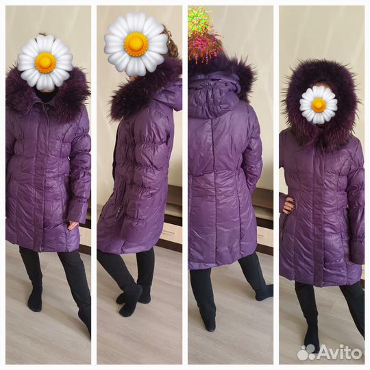 Пуховик женский длинный с капюшоном