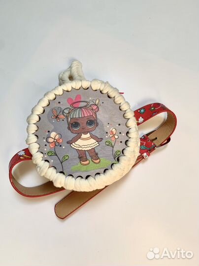 Сумка детская поясная плетеная ручная работа