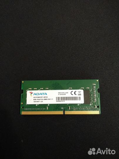 Оперативная память adata SO-dimm DDR4 2666MHz 8Gb