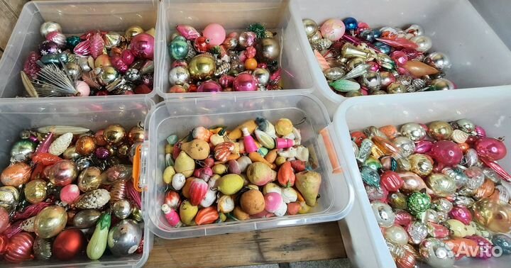 Елочные игрушки СССР стеклянные