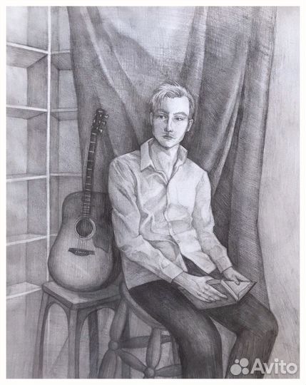 Портрет на заказ, карандашом и акварелью