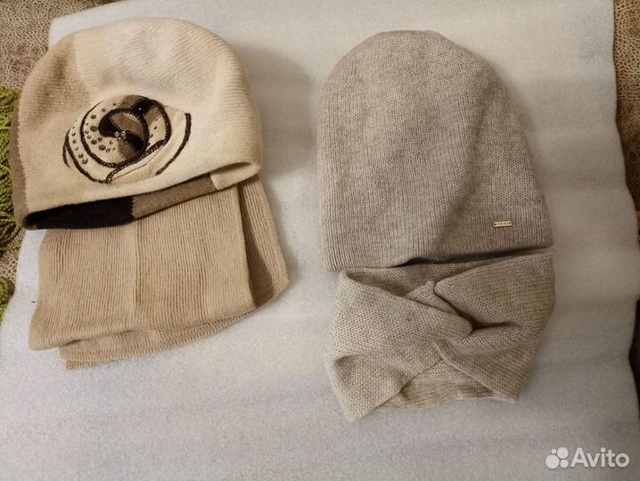 Шапка с шарфиком.Б/у.2 комплекта