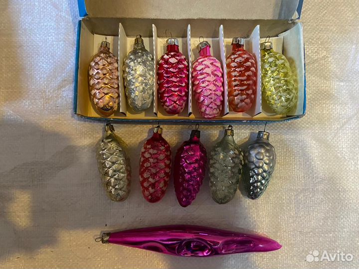 Елочные игрушки СССР стекло