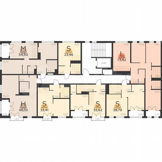 3-к. квартира, 73,4 м², 2/5 эт.